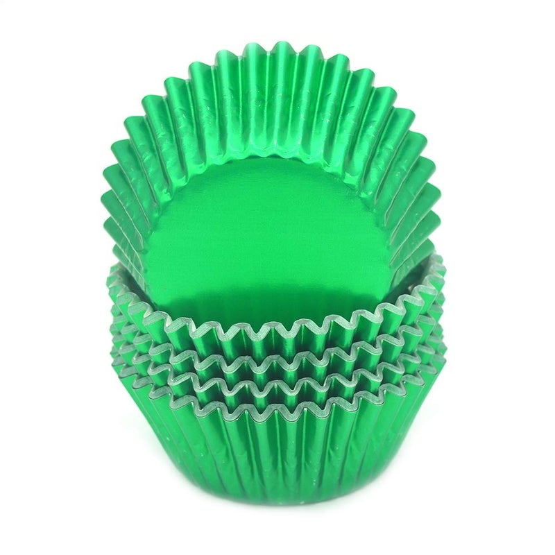 Mombake Standard Green Foil Cupcake Liners Muffin Baking Cups for Party and More, 100-Count - Image 1
